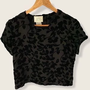 Vintage floral silk blend top